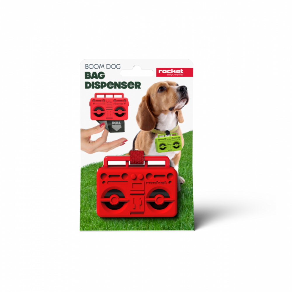 Диспенсер пакетиков для выгула собак Boom Dog Rocket Design Красный