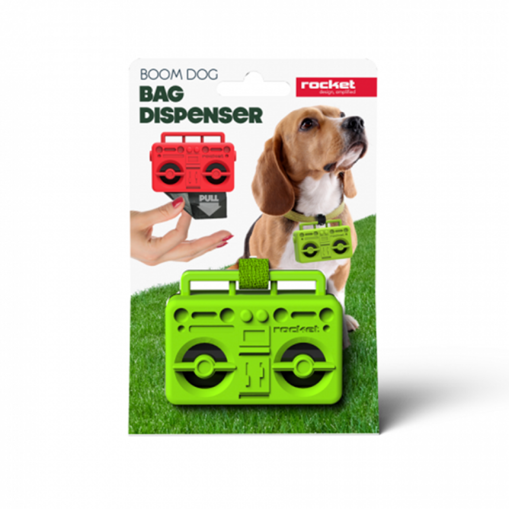 Диспенсер пакетиков для выгула собак Boom Dog Rocket Design Зеленый