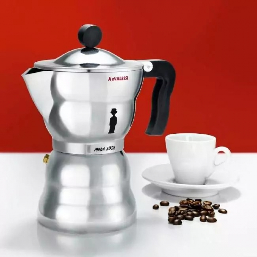 Гейзерная кофеварка для эспрессо Moka Alessi Алюминий Гейзерная кофеварка для эспрессо Moka Alessi Алюминий
