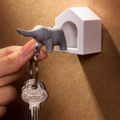 Ключница настенная и брелок для ключей Elephant Qualy Серый