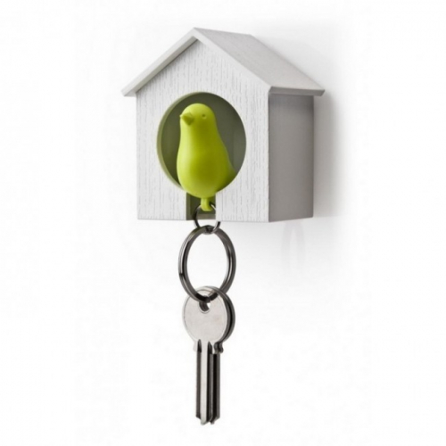 Ключница настенная и брелок для ключей Sparrow Qualy Белый / Зеленый