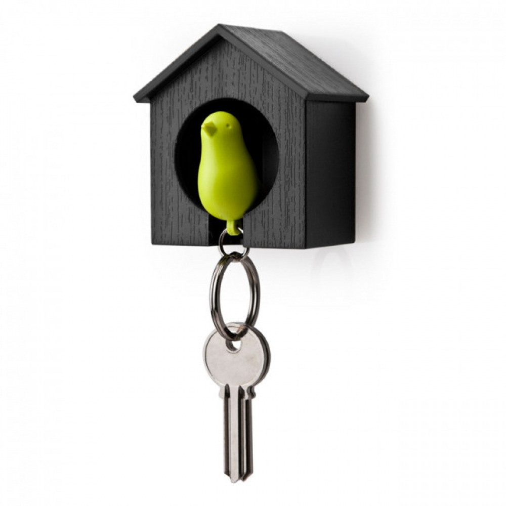 Ключница настенная и брелок для ключей Sparrow Qualy Черный / Зеленый