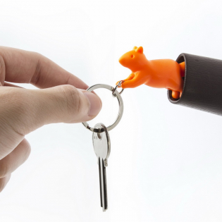 Ключница настенная и брелок для ключей Squirrel Qualy Коричневый / Оранжевый