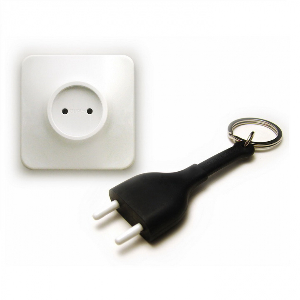 Ключница настенная и брелок для ключей Unplug Qualy Черный / Белый