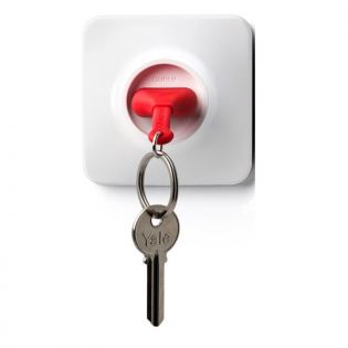 Ключница настенная и брелок для ключей Unplug Qualy Красный / Белый