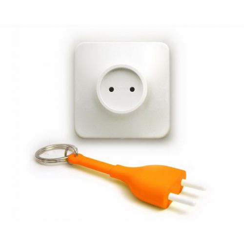 Ключница настенная и брелок для ключей Unplug Qualy Оранжевый / Белый