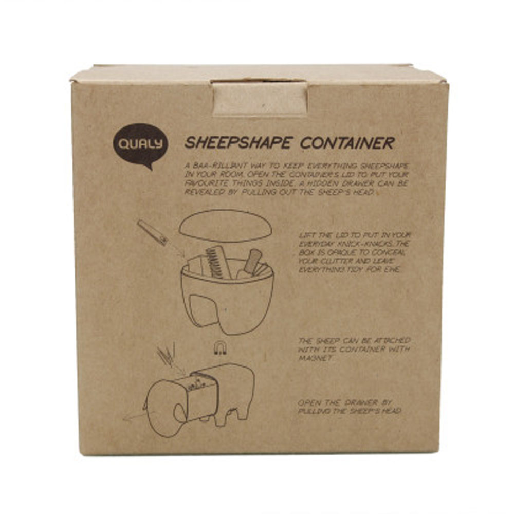 Контейнер для хранения ватных палочек и дисков Sheepshape Cotton Box Qualy Черный / Белый