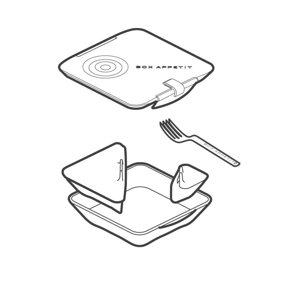 Ланч бокс квадратный Box Appetit Black+Blum Черный / Красный