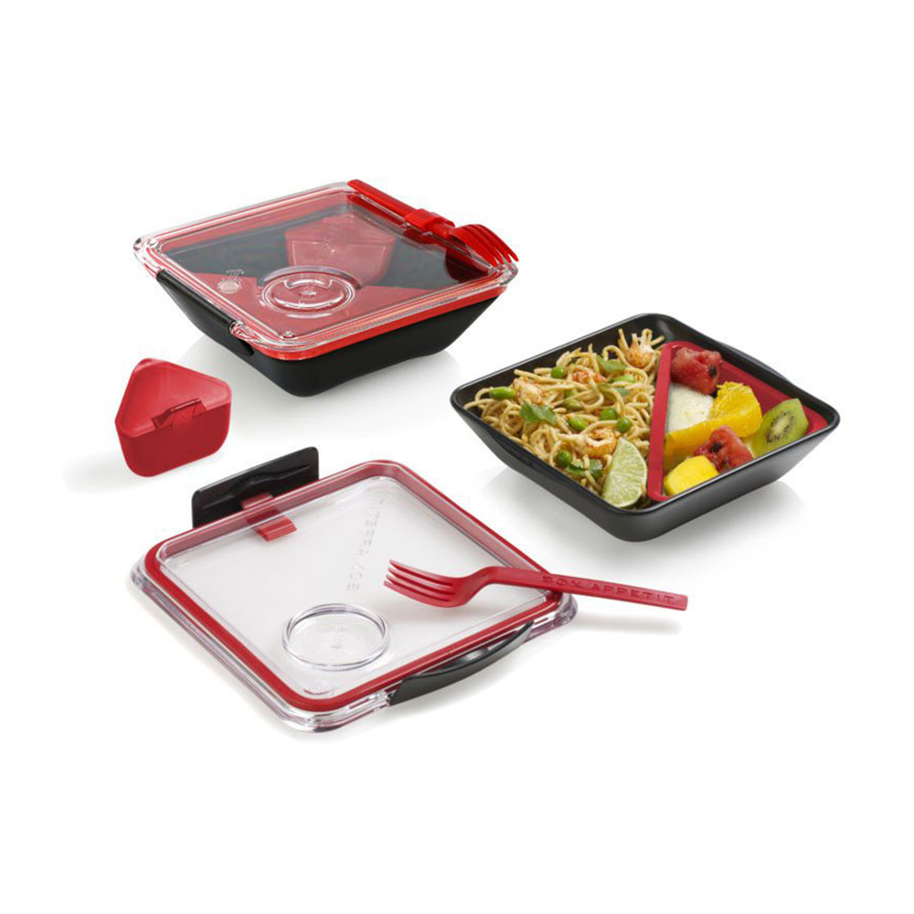 Ланч бокс квадратный Box Appetit Black+Blum Черный / Красный