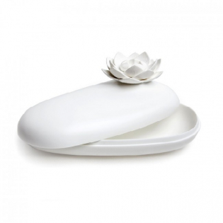 Многофункциональная шкатулка Lotus Pebble Box Qualy Белая / Белая