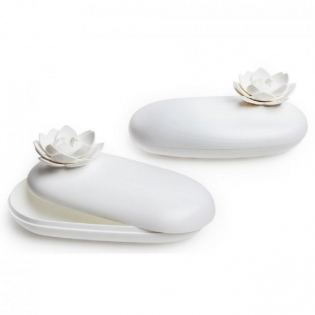 Многофункциональная шкатулка Lotus Pebble Box Qualy Белая / Белая