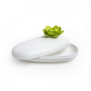 Многофункциональная шкатулка Lotus Pebble Box Qualy Белая / Зеленая