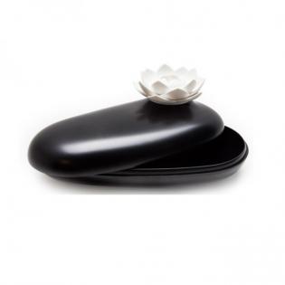 Многофункциональная шкатулка Lotus Pebble Box Qualy Черная / Белая