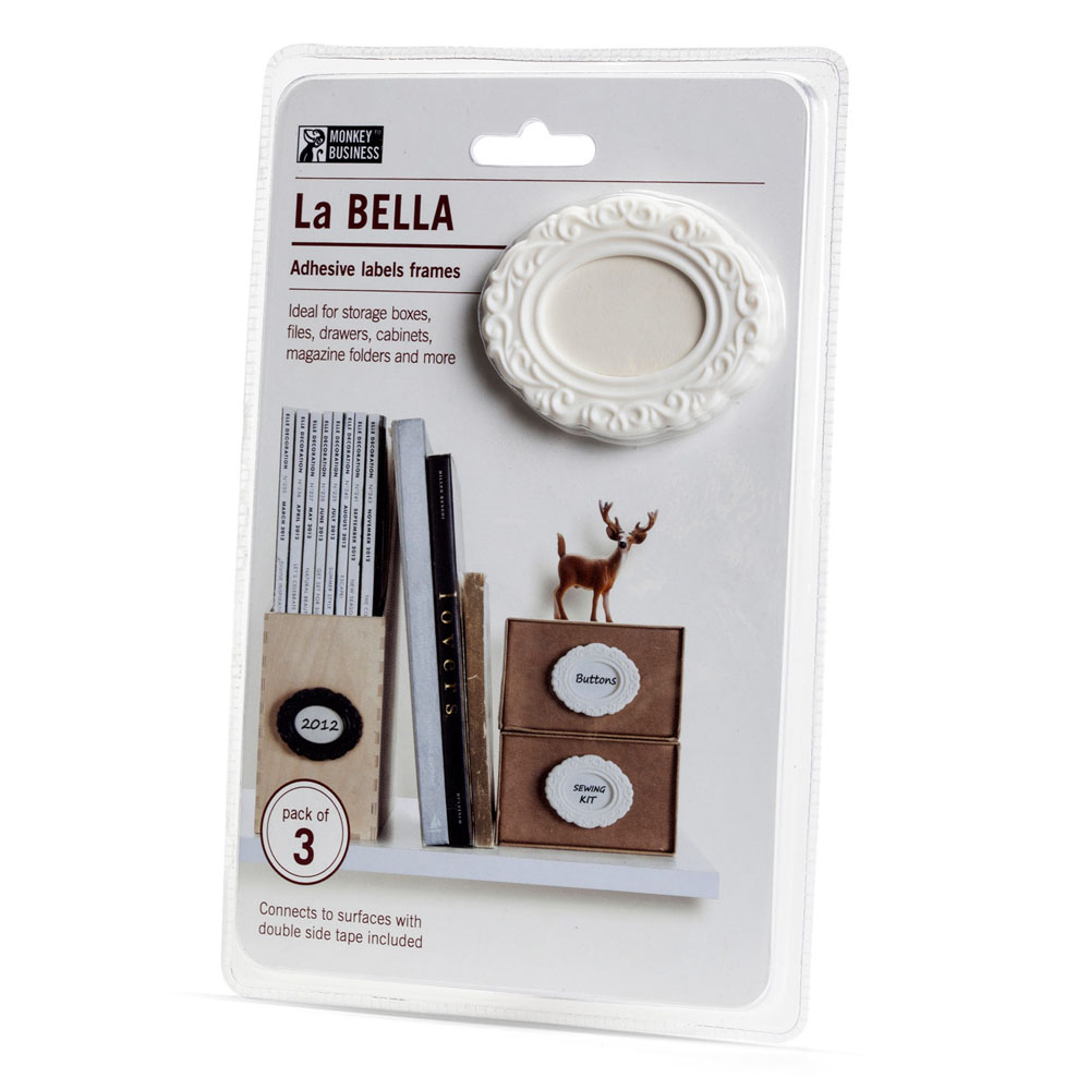 Набор бирок-наклеек La Bella Adhesive Monkey Business Белый
