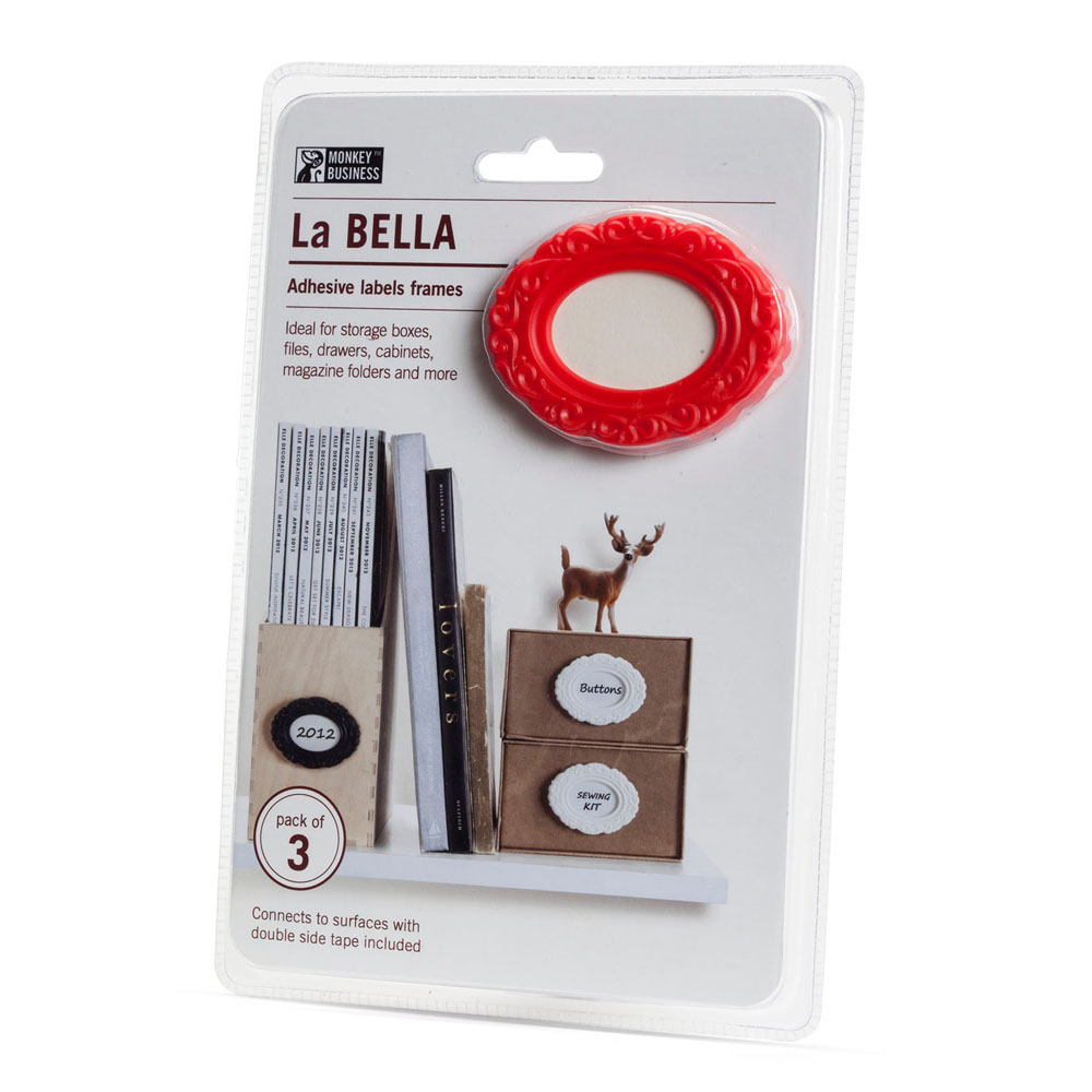 Набор бирок-наклеек La Bella Adhesive Monkey Business Красный