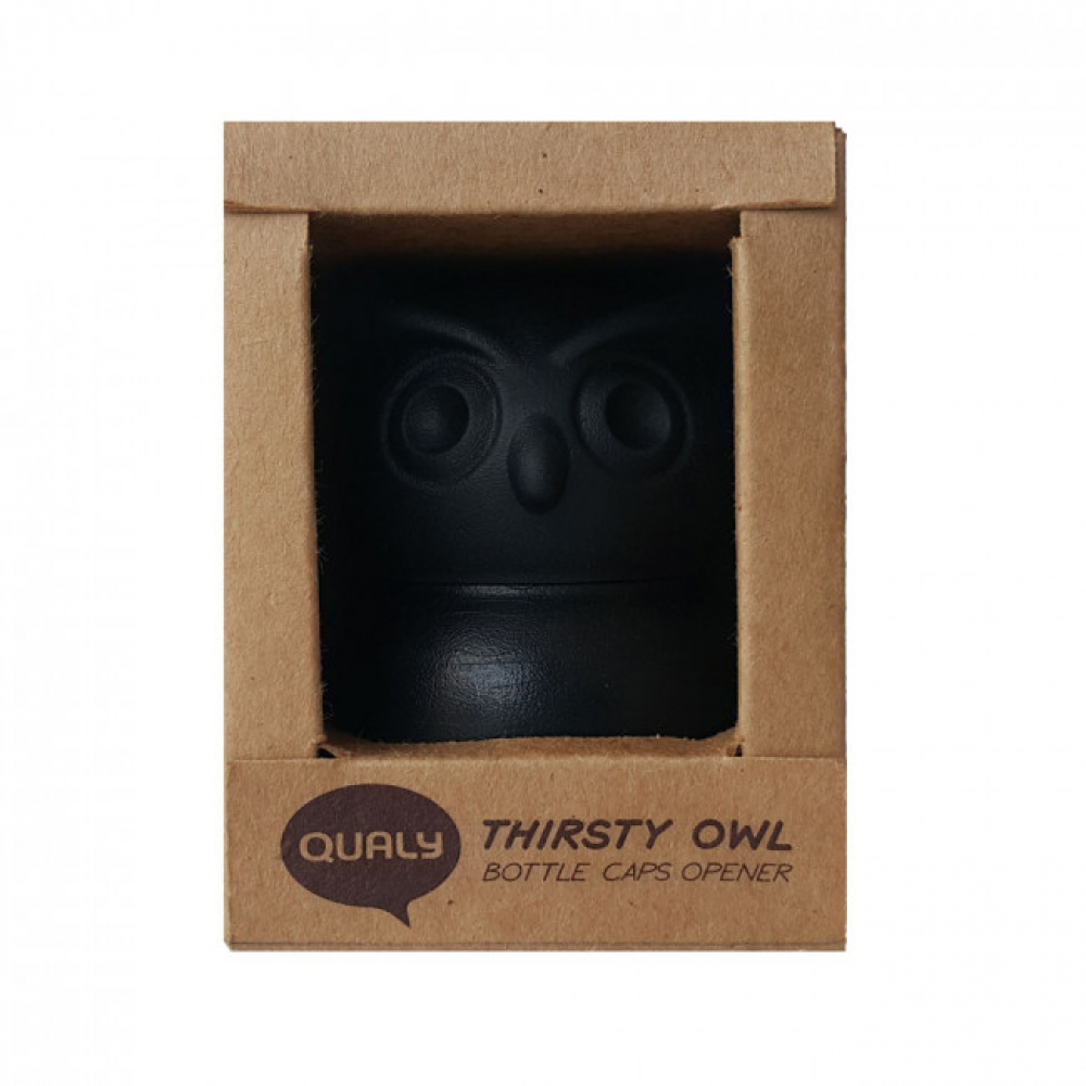 Открывалка для бутылок 2 в 1 Thirsty Owl Qualy Черная