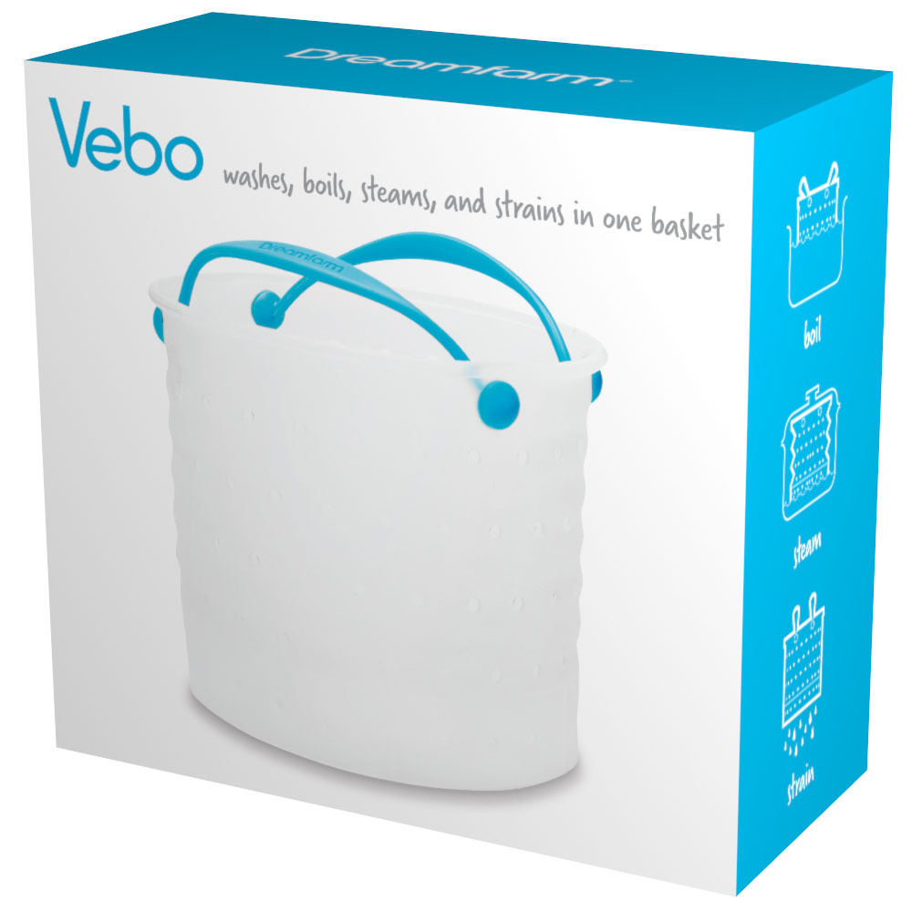 Силиконовый контейнер для варки овощей Vebo Dreamfarm Голубой