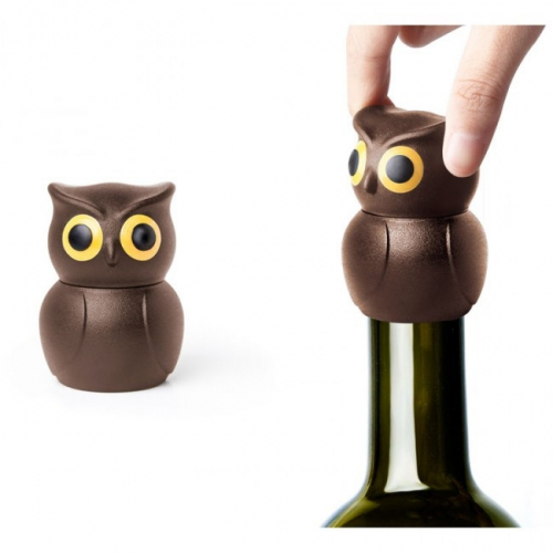 Стоппер для бутылки Owl Stopper Qualy Коричневый