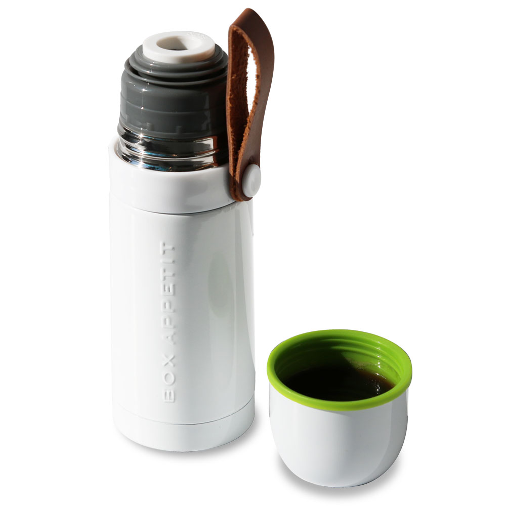 Термос стальной Thermo Flask Black+Blum Белый / Зеленый